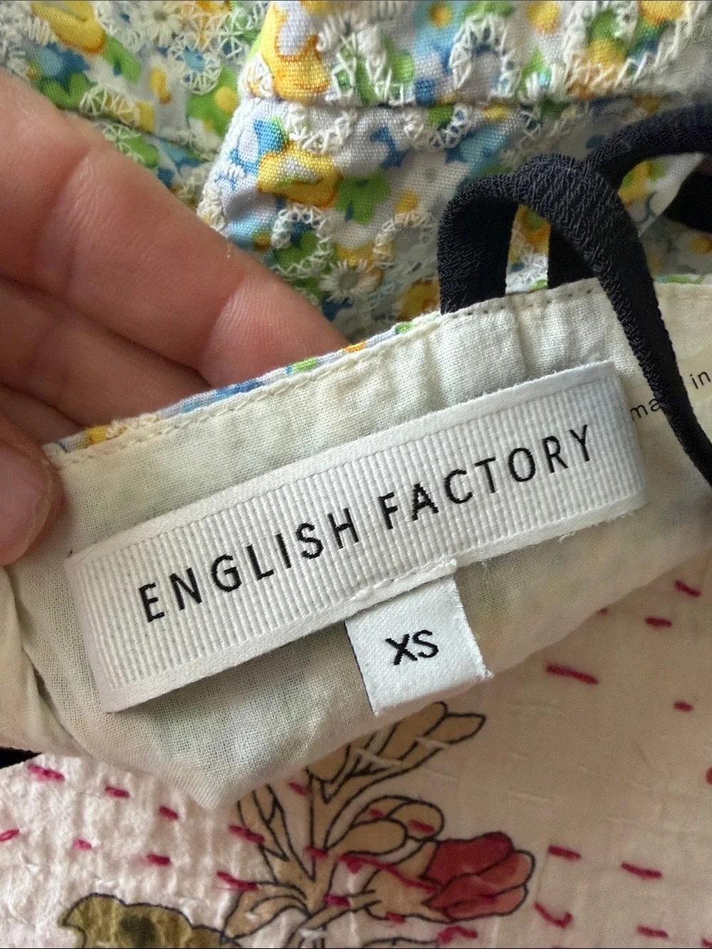 English Factory Yellow Floral Cut Out with Black Trim